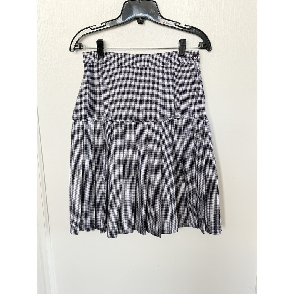 Vintage Star City Houndstooth Pleated Skirt 26 Inch Waist Made USA